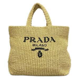 Prada Crochet Tote Bag Tote Bag 1BG392 Beige Black